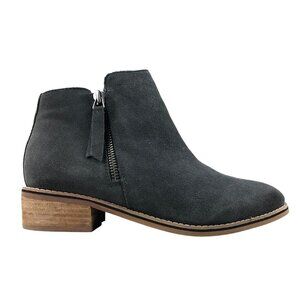 Blondo Women's Size 7.5M Linda Grey Leather Waterproof Side Zip Ankle Booties
